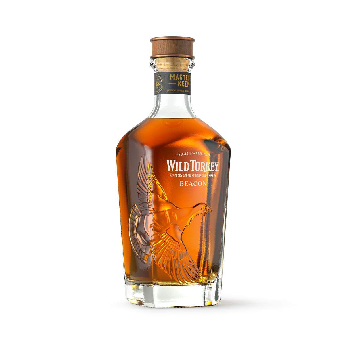 Master’s Keep Beacon is a blend of two Wild Turkey bourbons selected by master distiller Eddie Russell and associate master blender Bruce Russell. It’s a limited-edition 118-proof bourbon, available globally.