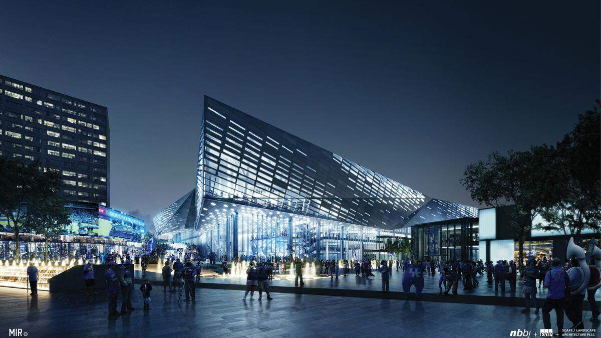 Designs released in February show the renovations of Rupp Arena and the Lexington Convention Center. This is an exterior view of Rupp Arena from Main Street.