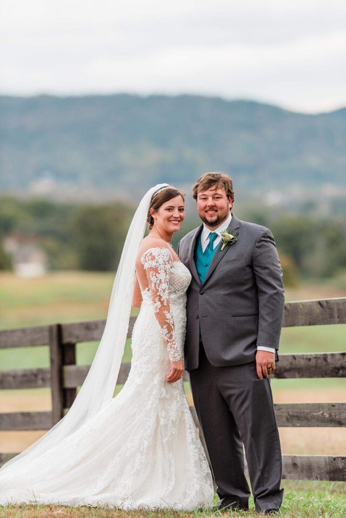 Former UK pitcher Kelsey Nunley posed with her husband Cody after their wedding in 2018.