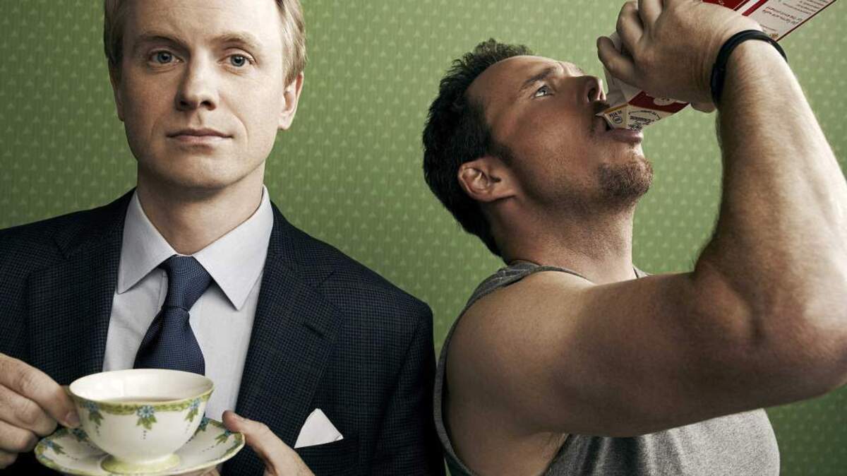 David Hornsby, left, and Kevin Dillon were on CBS's short-lived How to Be a Gentleman.    