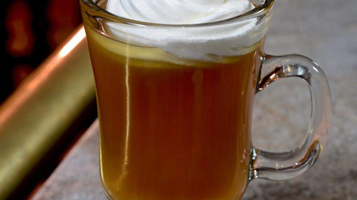 HOT CIDER SQUARED

1 part Jim Beam Red Stag Hardcore Cider
Hot cider
Whipped cream

Combine first three ingredients in a heatproof mug. Garnish with whipped cream.

From Beam master mixologist Bobby “G” Gleason