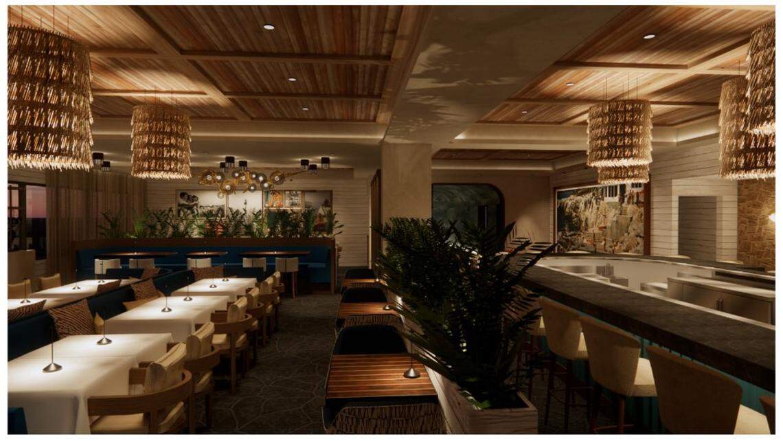 The V restaurant is expected to open in The Vine in June. The penthouse restaurant will have private event spaces as well as a bar and lounge area.