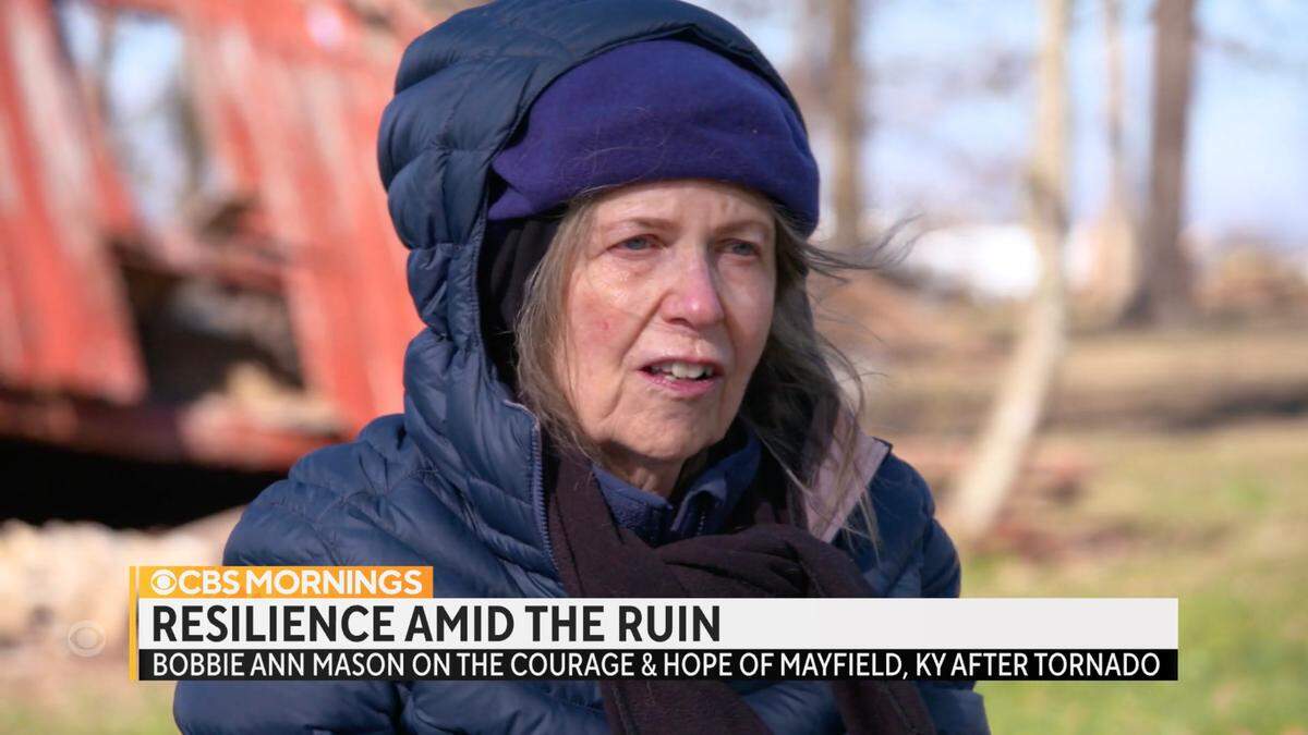 Bobbie Ann Mason recently filmed a segment on CBS This Morning about her hometown of Mayfield, which was devastated by tornadoes in December.