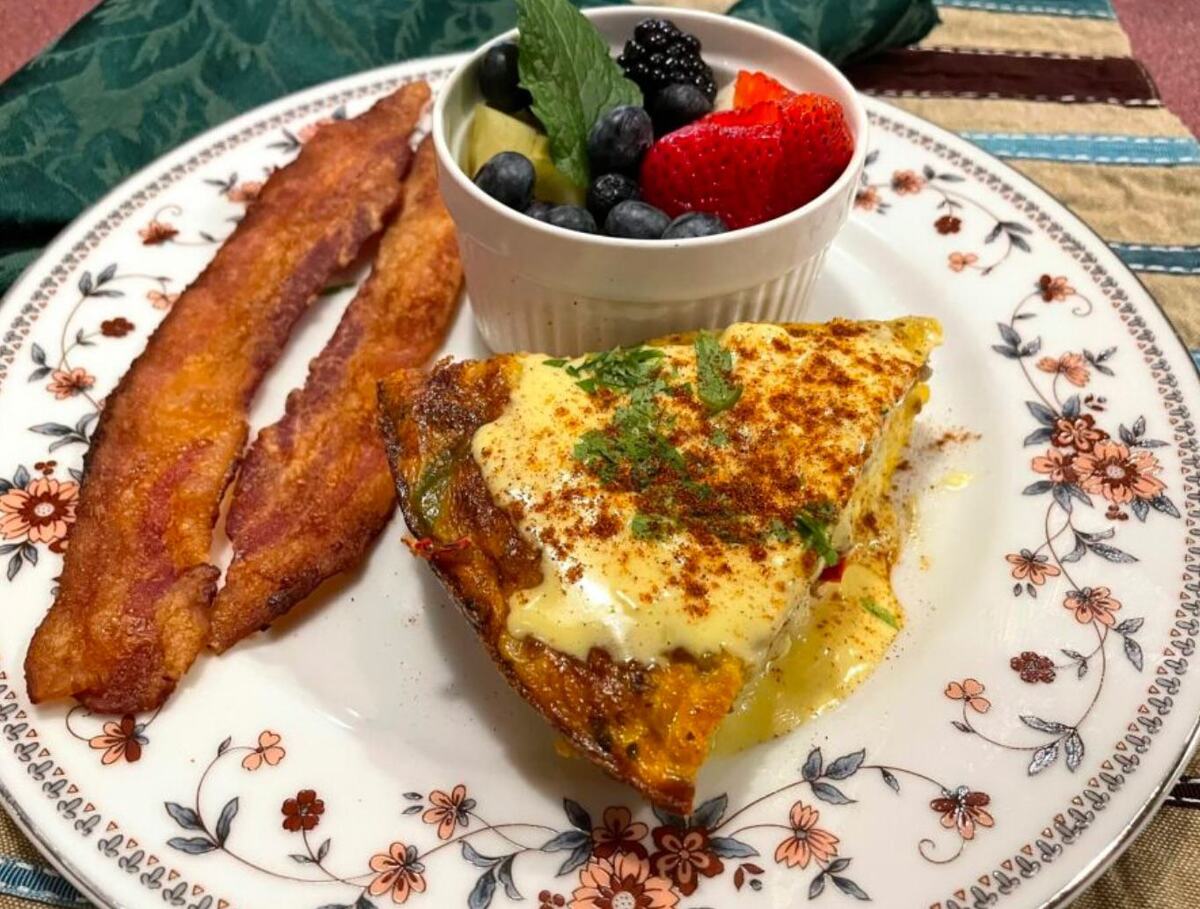 Baked Tuscan Frittata, a breakfast option at Chez Lyndon