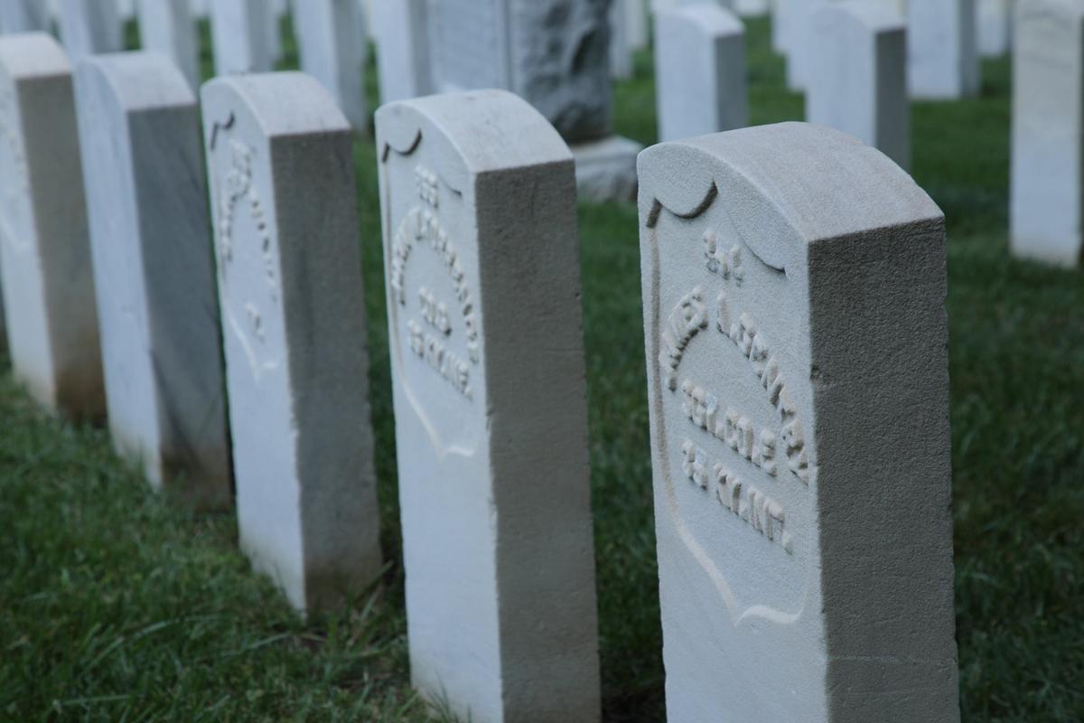 Military burial for service members at the Lexington Cemetery in Lexington, Ky on May 9, 2024.