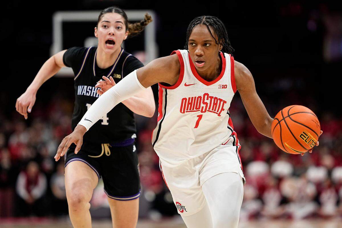 Former Wildcat Ajae Petty (1) is the fifth-leading scorer for an Ohio State team taking a 25-6 record into the NCAA Tournament.