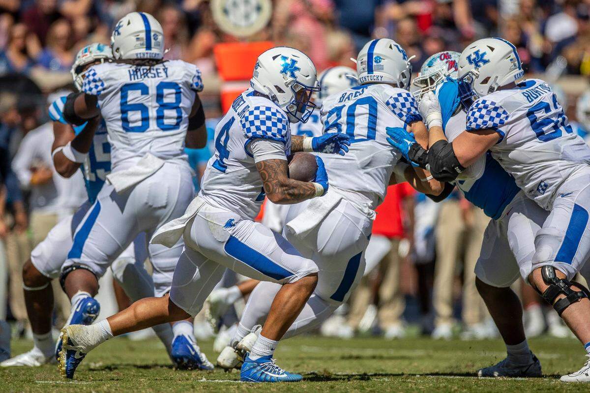 Kentucky running back Chris Rodriguez (24) rushed for 72 yards in his season debut at Ole Miss on Saturday.