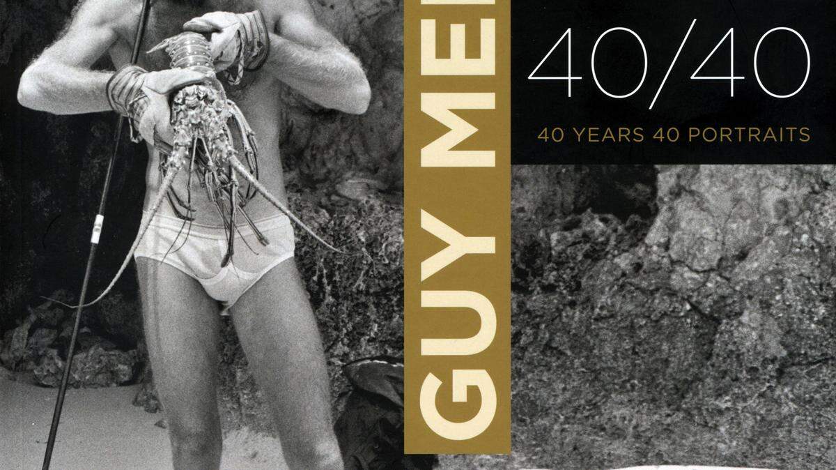 The cover of Guy Mendes' book 40/40: 40 Years, 40 Portraits is a portrait of friend Robert Bass, "my adventurous alter-ego," taken in 1977 when they were sailing in the Bahamas.       