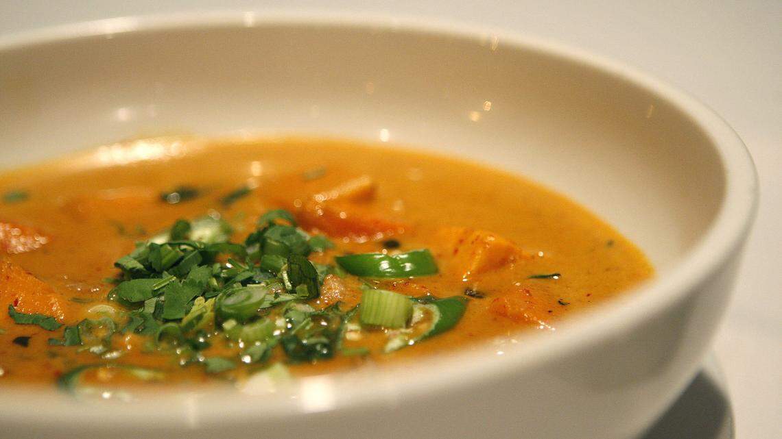 Coconut Milk with Sweet Potato soup at Baan Isaan in Lexington, Ky., Friday, March 9, 2012. Photo by Matt Goins 13554