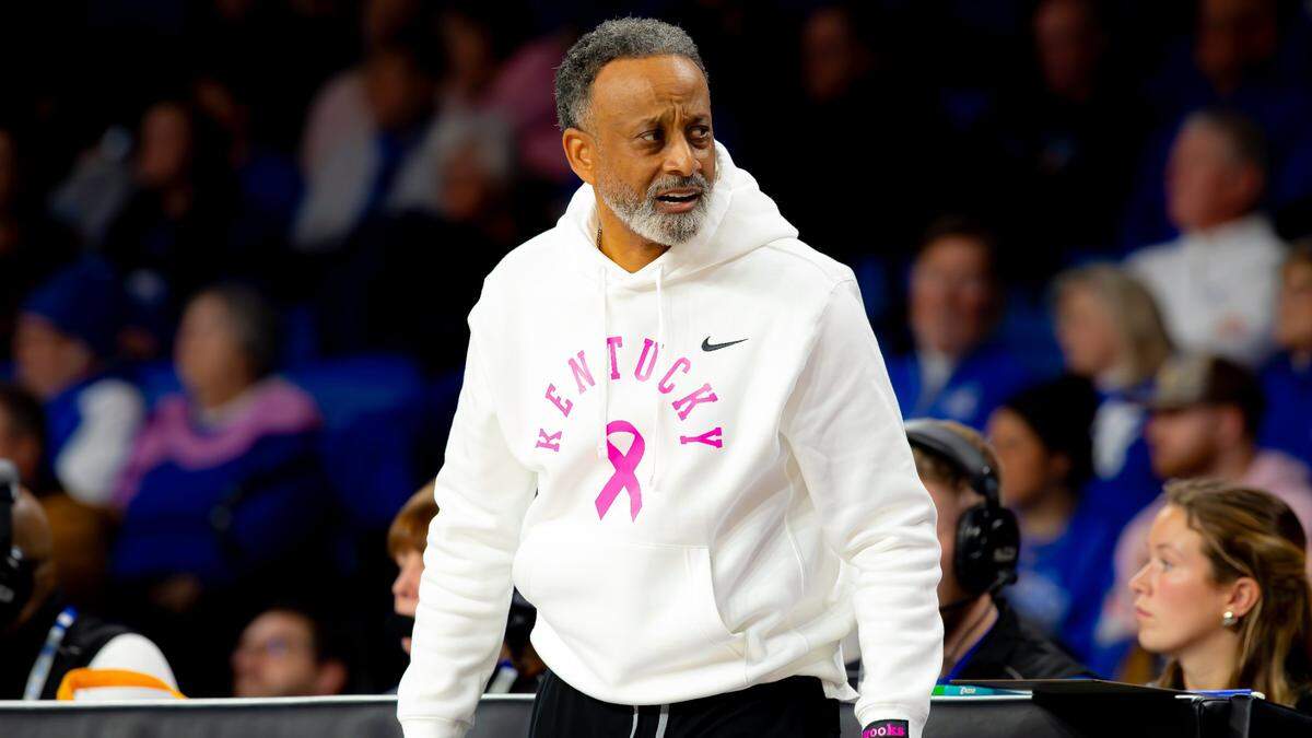 UK head coach Kenny Brooks called the time his wife spent battling breast cancer “the hardest year of my life.” He said of Chrissy, “She’s fought, she’s the strongest person I know.”