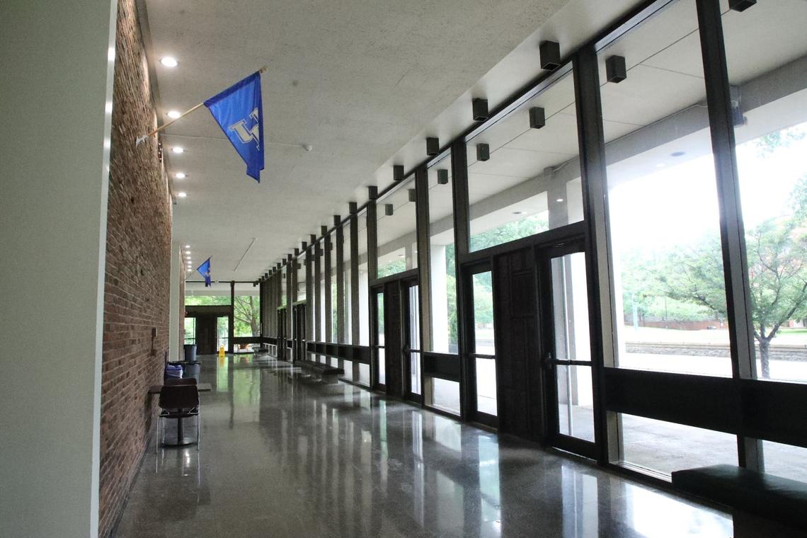 Main entry way at White Hall, the largest classroom building at the University of Kentucky prior to the start of major renovations on June 5, 2024, in Lexington, Ky.