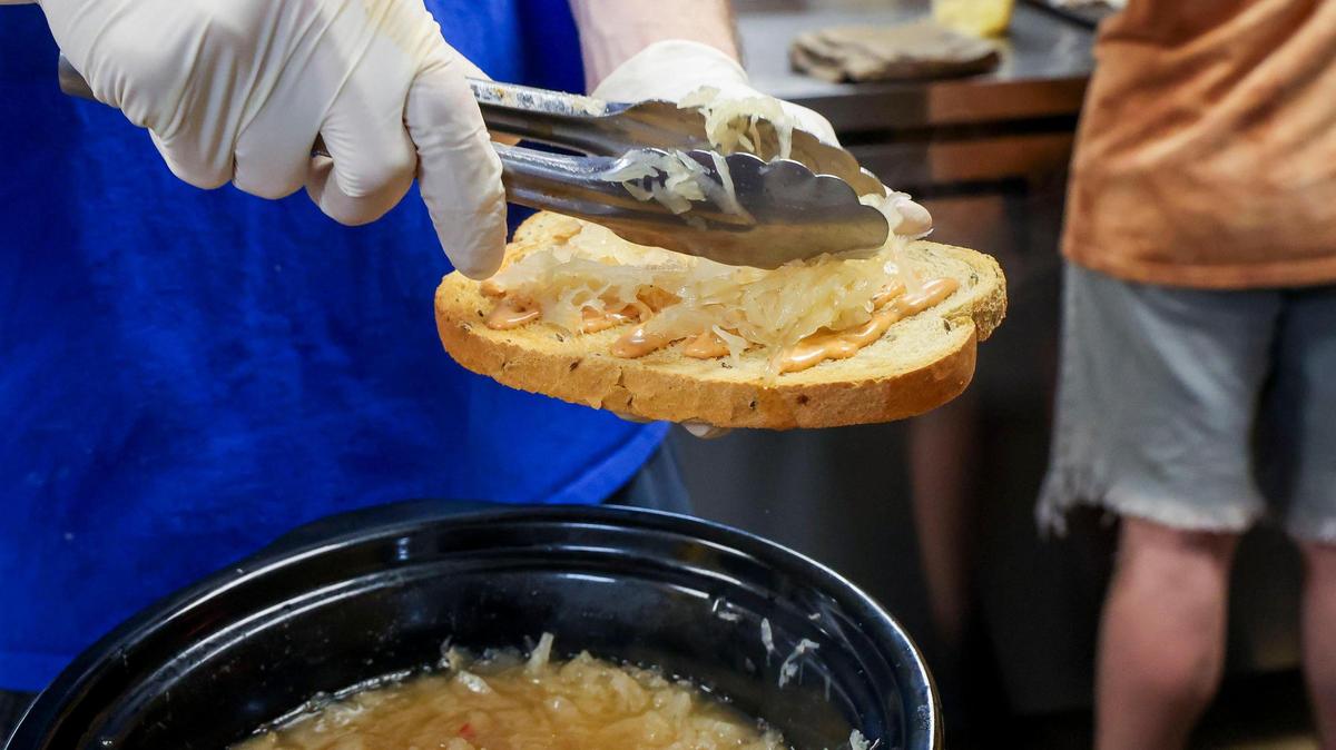 The sauerkraut for the Ruben sandwich at Dad’s Favorites Deli is homemade. All breads for Dad’s sandwiches comes from three local bakeries.
