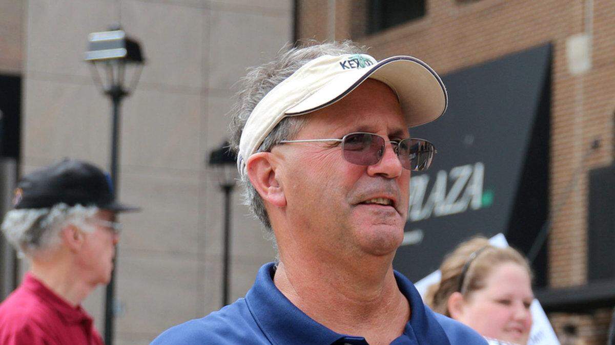Bob McNulty participated in a June 23 rally supporting a minimum wage increase in Lexington.