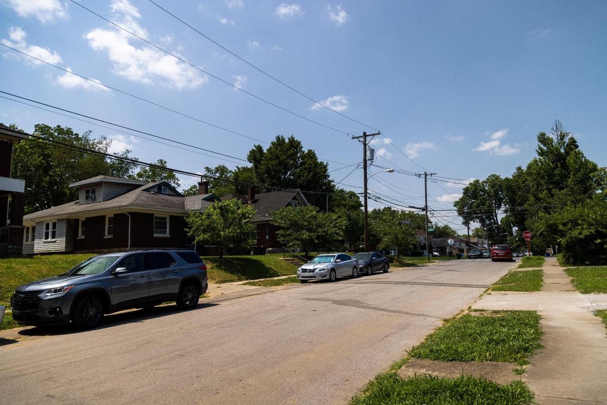 Several cars are parked along one side of State Street. University of Kentucky purchased multiple blocks of land between Limestone and Elizabeth street where several houses currently occupy, including Waller Avenue, University Avenue, State Street, and Conn Terrace. July 27, 2021.