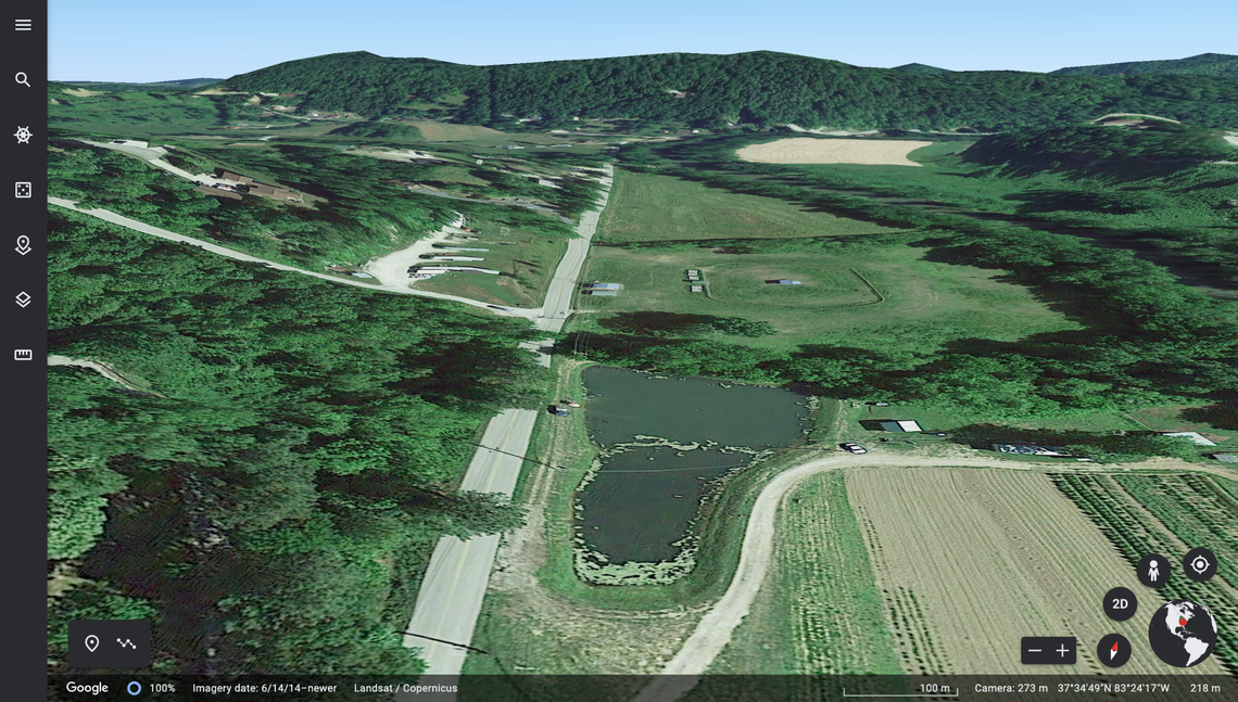 The same location shown above, taken from a Google Earth screenshot.