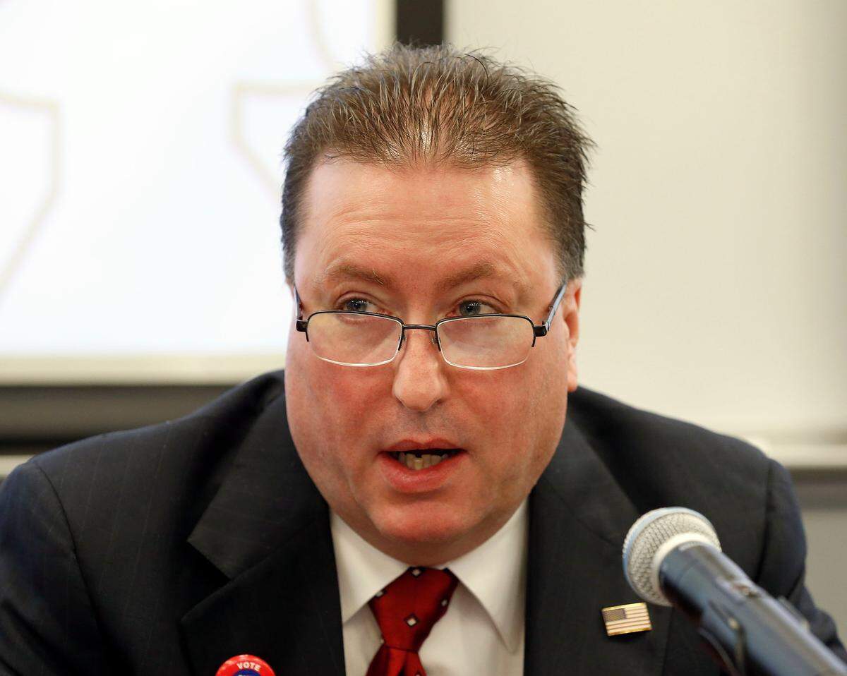 Mayoral candidate Skip Horine spoke during a mayoral forum on Lexington's future, hosted by the University of Kentucky's Journalism 101 class held Wednesday morning on the UK campus.