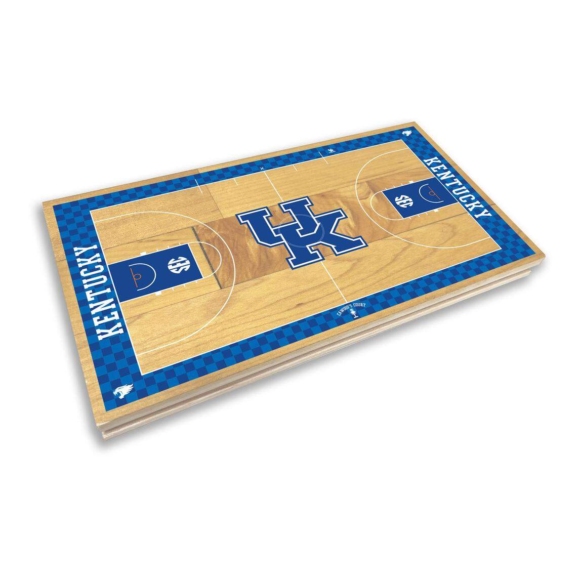 The Rupp Arena mini-court will be available for purchase, and this item features a game-used section of wood from the Rupp court. It comes in a gift box and includes a certificate of authenticity.