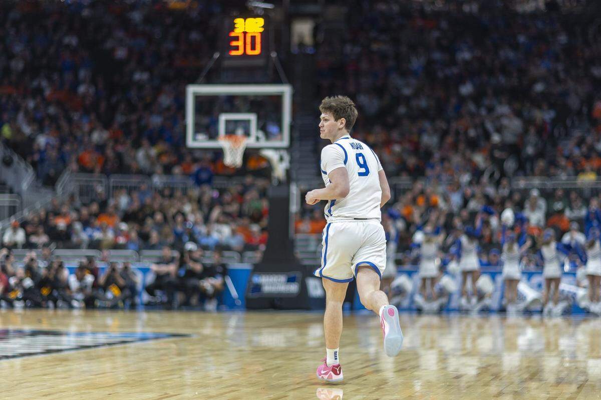 Kentucky forward Trent Noah runs down the court after scoring a basket against Troy during an NCAA Tournament game on March 21.