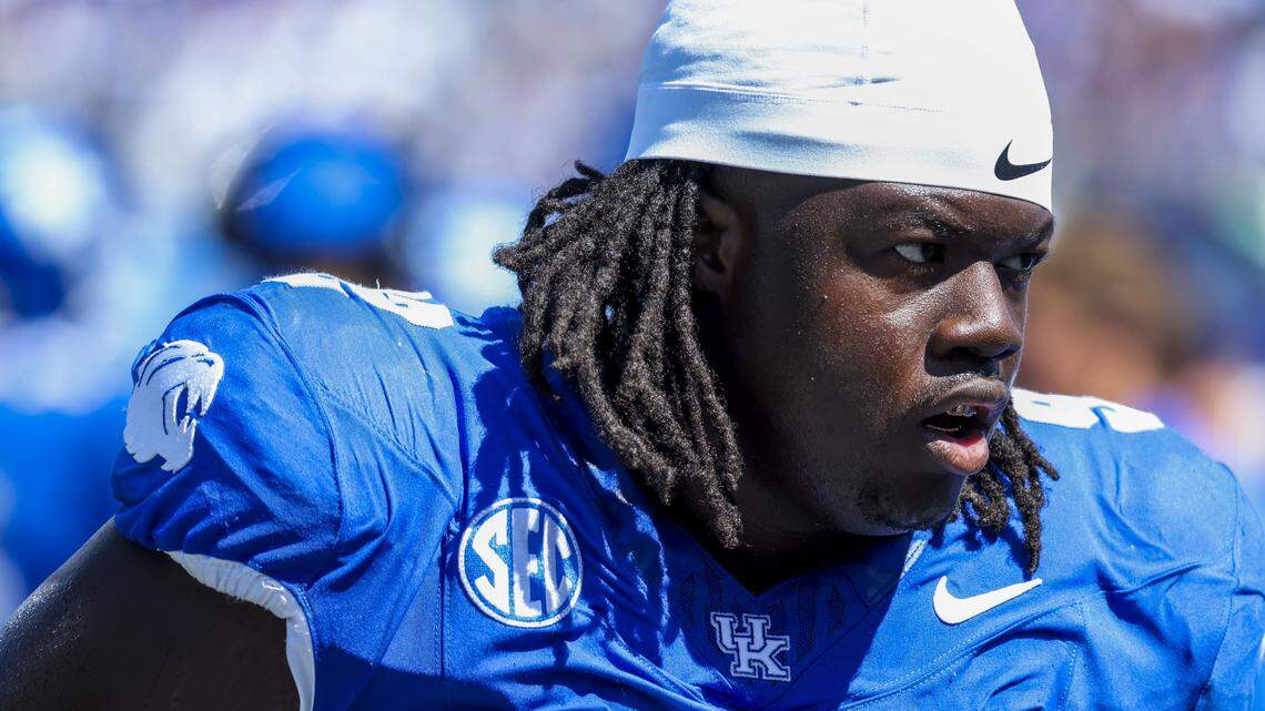 Kentucky defensive tackle Kahlil Saunders (92) tied his career high with five tackles in UK’s 30-23 loss to Mississippi last week.