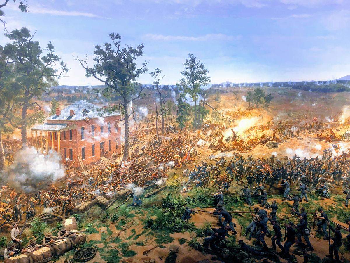 The Cyclorama, depicting the Battle of Atlanta, is one of the city’s most visited attractions and is located within the Atlanta History Center.