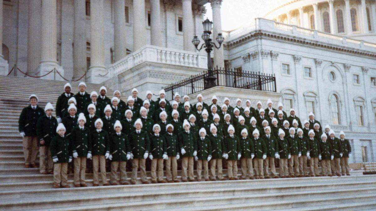 The Harlan Boys Choir from Harlan High School, shown here on the steps of the United State Capitol, performed at the 1989 inauguration of President George H.W. Bush.