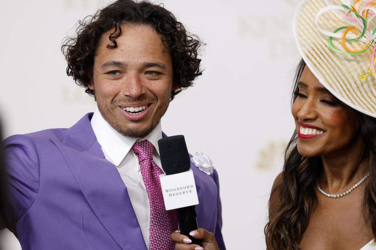 LOUISVILLE, KENTUCKY - MAY 02: Anthony Ramos attends the Kentucky Derby 152 at Churchill Downs on May 02, 2026 in Louisville, Kentucky. (Photo by Jeff Schear/Getty Images for Churchill Downs)