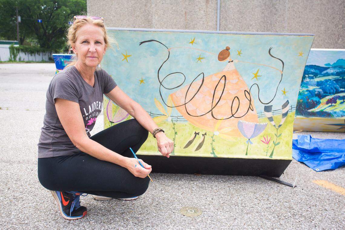 Ellen Skidmore of Paris, Kentucky based her bench design off a children’s book she wrote about a girl with a speech impediment. Skidmore took inspiration for her book and design from her own struggle overcoming a speech impediment. 