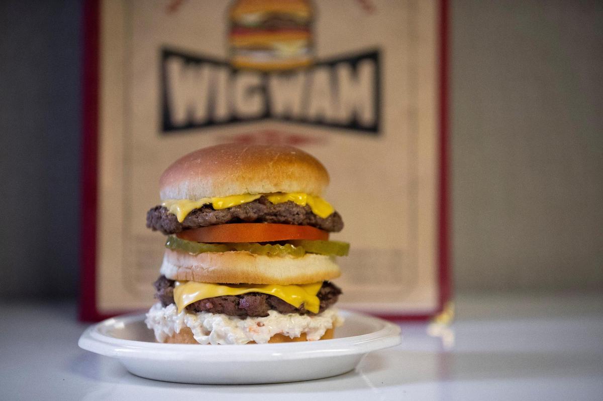 The Wigwam is the “home of the Country Boy,” a double cheeseburger.