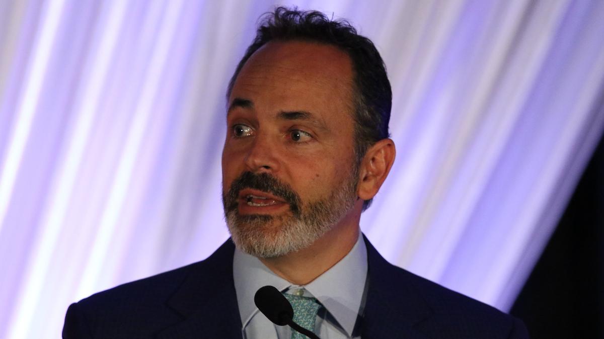 Kentucky Gov. Matt Bevin speaks at the Republican Party of Kentucky’s Lincoln Dinner at the Hilton Downtown in Lexington, Ky., Aug 25, 2018.
