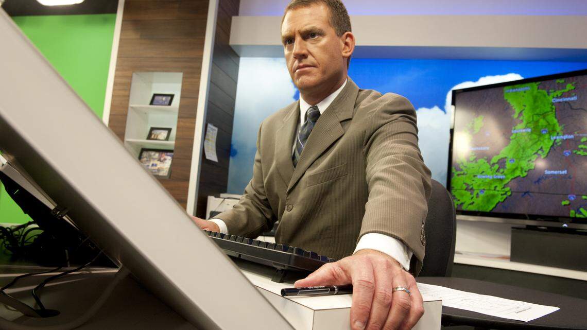 T.G. Shuck, at work in WKYT's First Alert Weather Center, is leaving his position as chief meteorologist effective Friday.