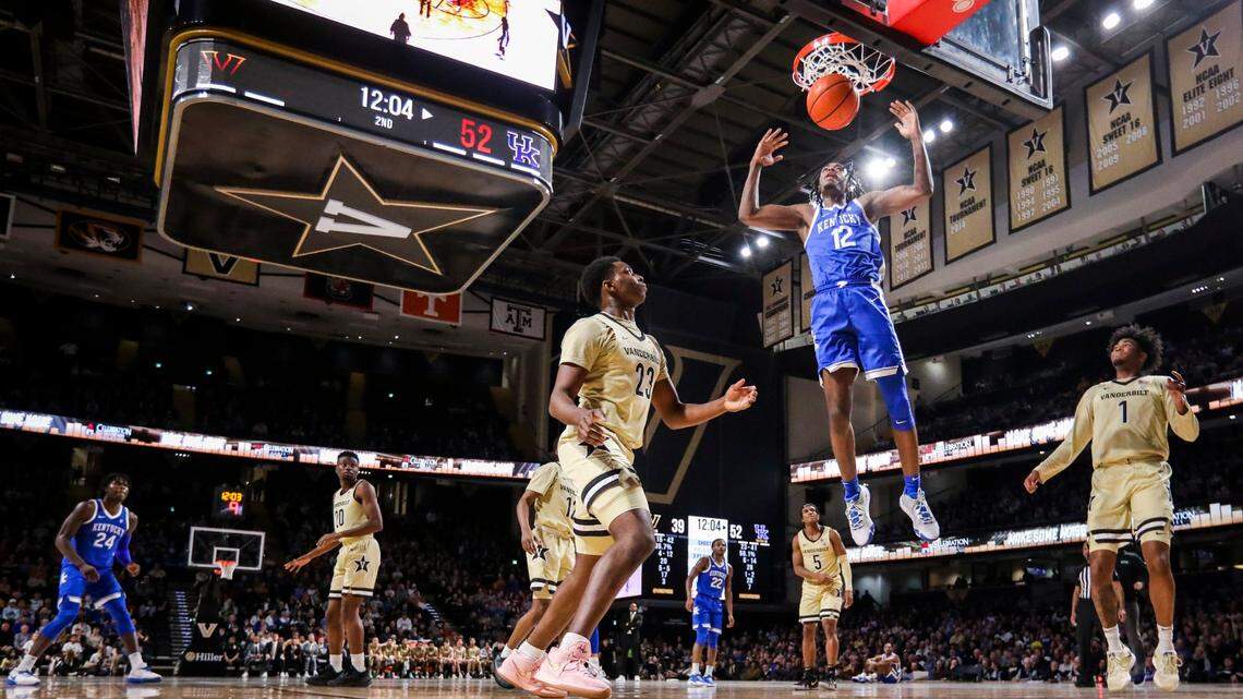 Kentucky guard Antonio Reeves (12) came off the bench to score a team-high 16 points in UK’s 69-53 victory at Vanderbilt on Jan. 24. Reeves will be one of six Wildcats seniors recognized when the Cats and Commodores play their rematch Wednesday night at Rupp Arena.