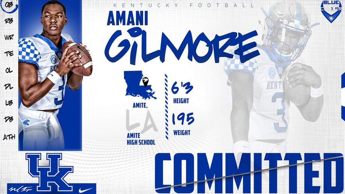 Amani Gilmore tweeted a graphic Saturday night announcing his commitment to Kentucky.