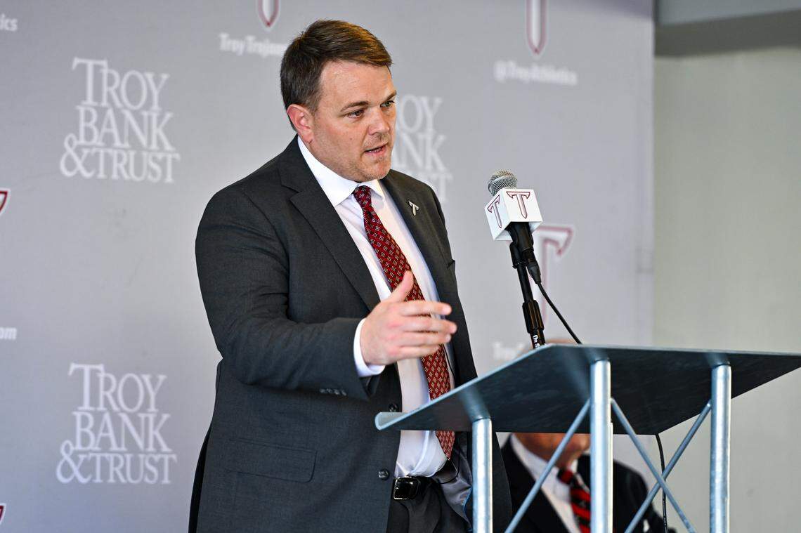 Adam Howard, a former Ashland Tomcats and Western Kentucky Hilltoppers guard, was introduced as Troy University’s new men’s basketball coach Monday.