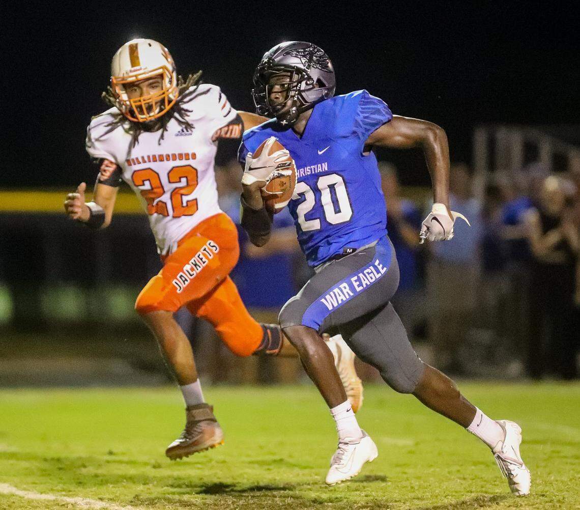 Lexington Christian’s Xavier Brown (20) made his commitment official by signing with Virginia on Wednesday.