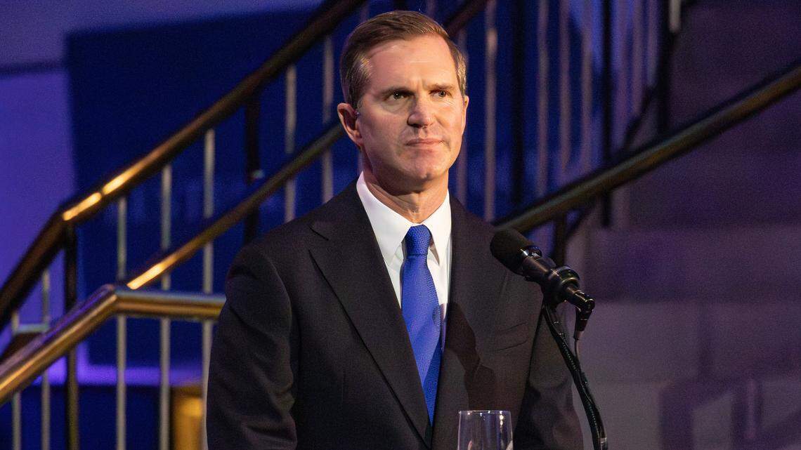Kentucky Gov. Andy Beshear delivering his State of the Commonwealth and budget address at the Thomas D. Clark Center for Kentucky History on Jan. 7, 2026, in Frankfort, Ky.
