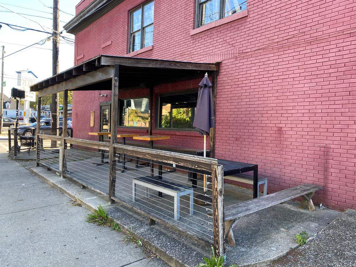 There is a small patio on the Woodland Avenue side of the Fishtank which can take a dozen or so patrons with social distancing.