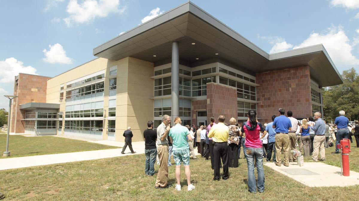 The 43,000-square-foot facility has green innovations including geo-thermal heating and windows that have the same insulation properties as brick.
