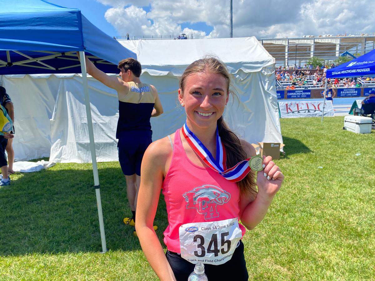 Lexington Christian Academy senior Liliane Hutchinson won the Class A 400 meters and was part of the Eagles’ victorious 4-by-800 relay team on Thursday.