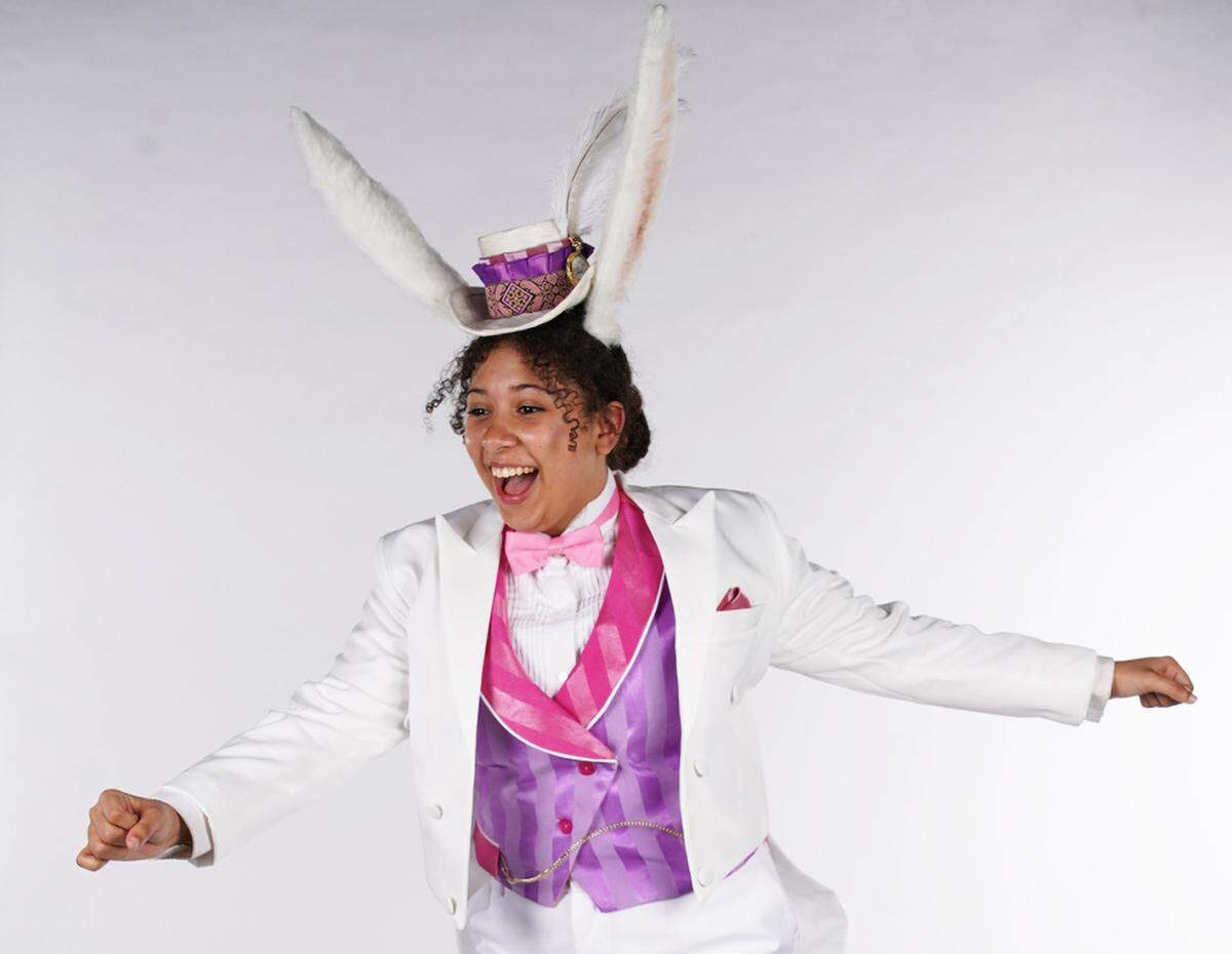 Aslyn Goodwin as the White Rabbit in the Lexington Children’s Theatre production of “Alice In Wonderland.”