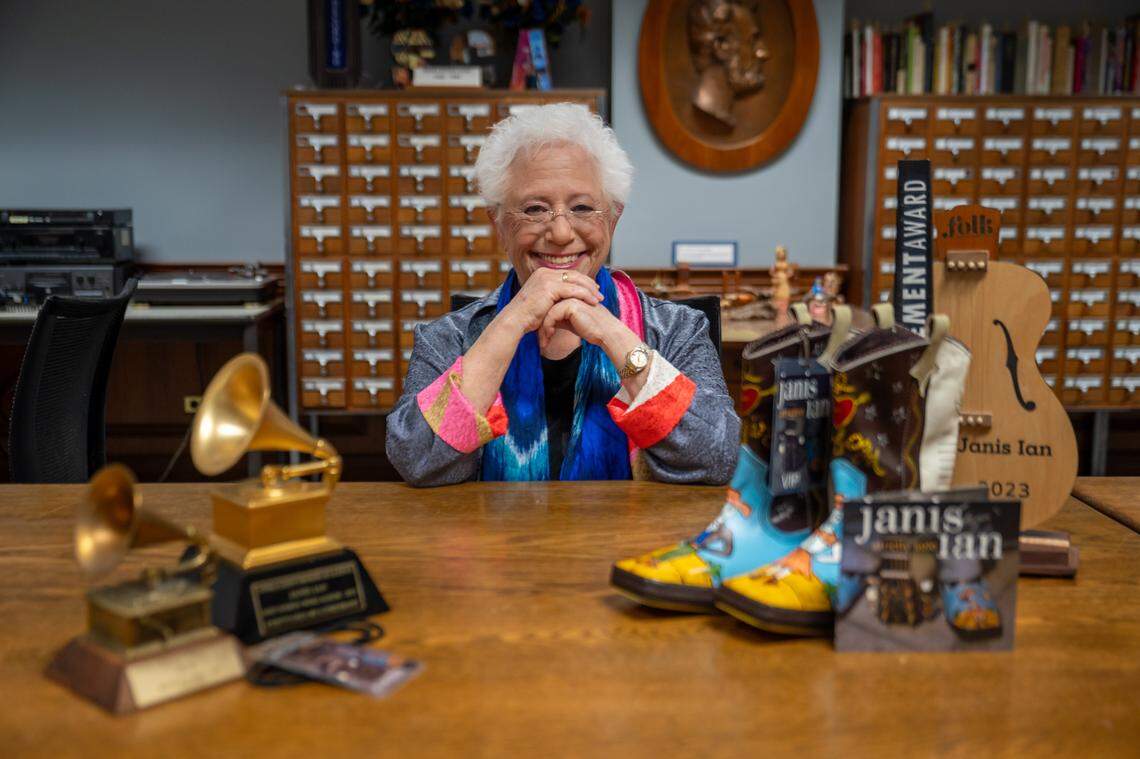 Siner/songwriter Janis Ian with some of the items from her new archive at Berea College in Kentucky, which opens this weekend.