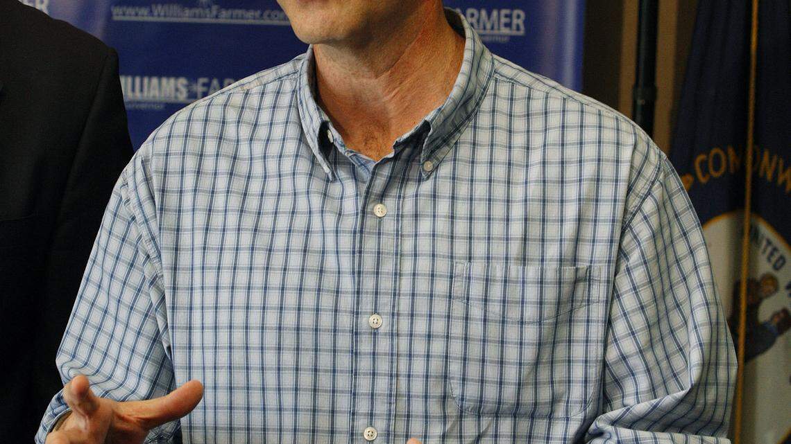 Richie Farmer spoke to the media during a Lexington press conference in November of 2011. Photo by Matt Goins