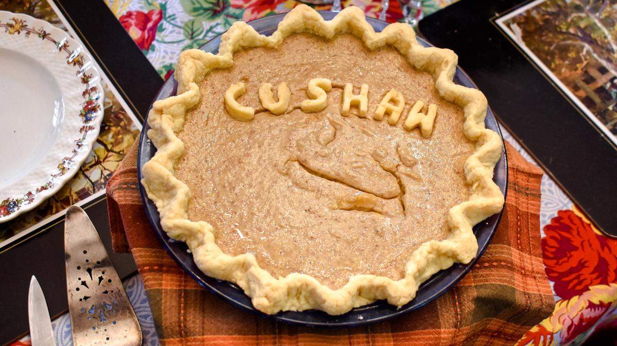 Cushaw pie is a tasty, creamy and mild alternative to pumpkin. Cushaws store well into the winter and are available at farmers’ markets, farm shops and some groceries like Good Foods Co-op.