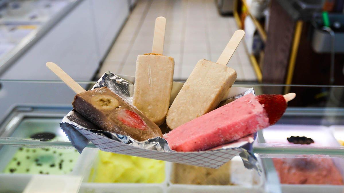 Various flavored paletas served at El Lounge ice cream shop on Alexandria Dr. March 19, 2021.
