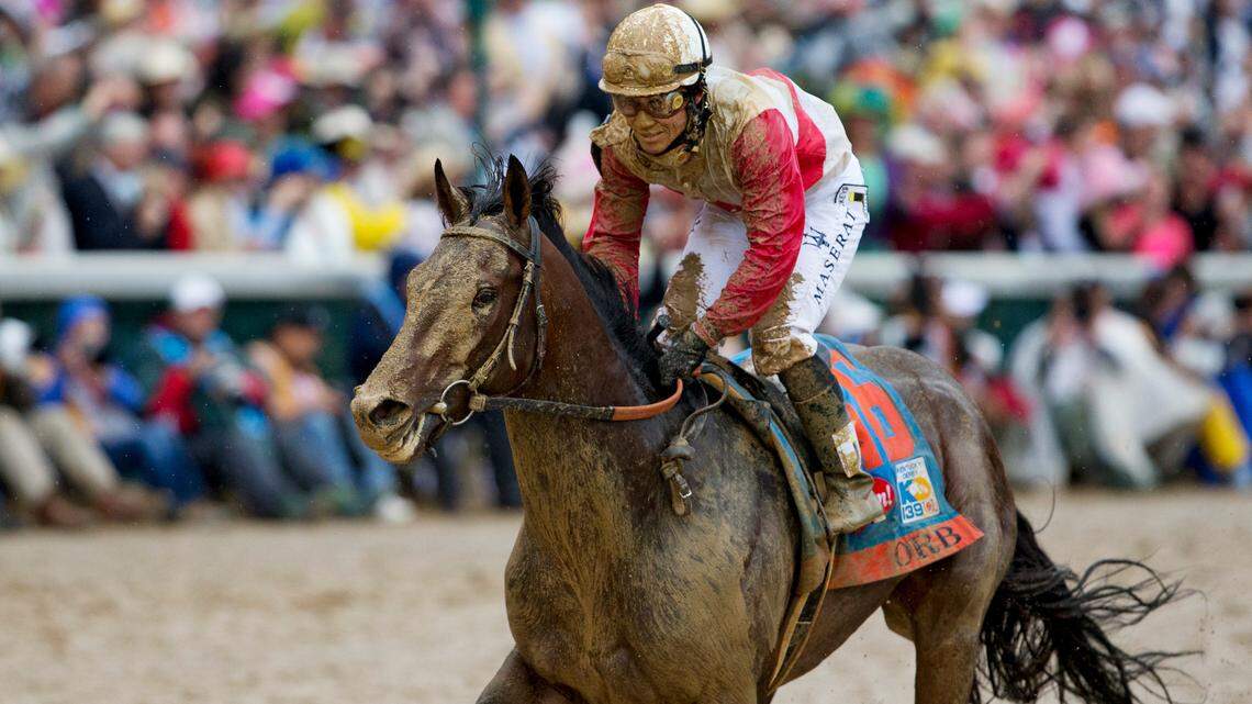 Orb, with Joel Rosario up, won the Kentucky Derby on Saturday on a muddy track at Churchill Downs.  Photo by Mark Cornelison | Staff
