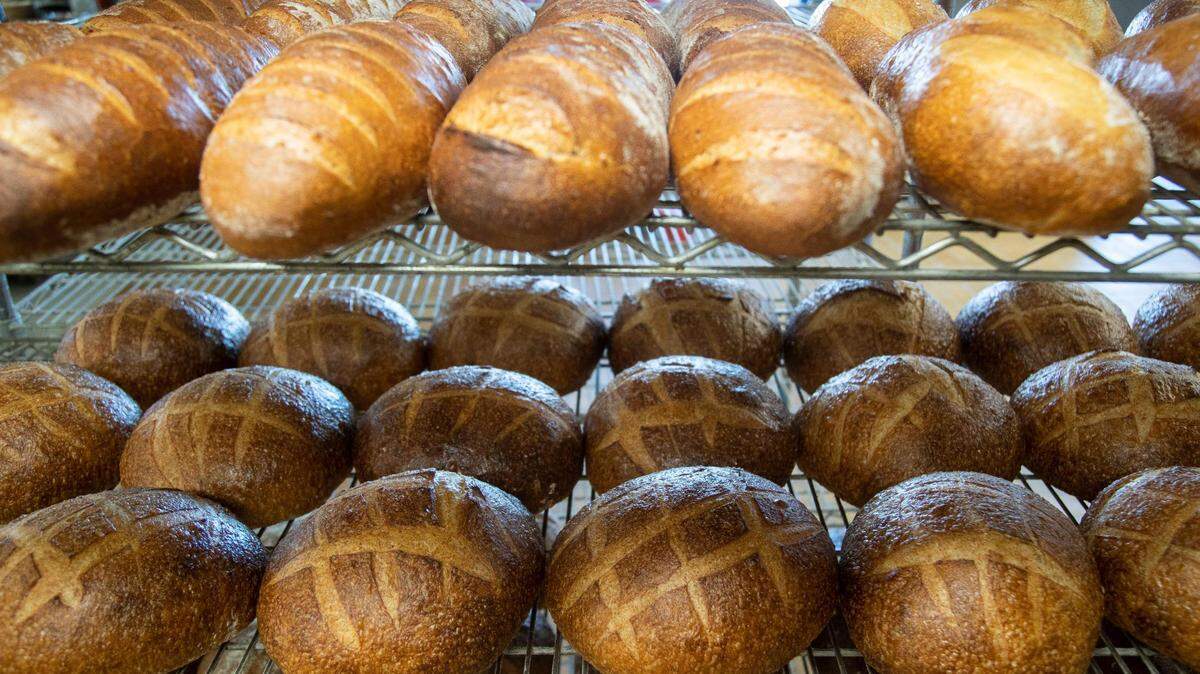Bread waits on a rack to be sold at Bluegrass Baking in Lexington. Bluegrass Baking was recently named the Best Bread in Kentucky by “Food & Wine” magazine.