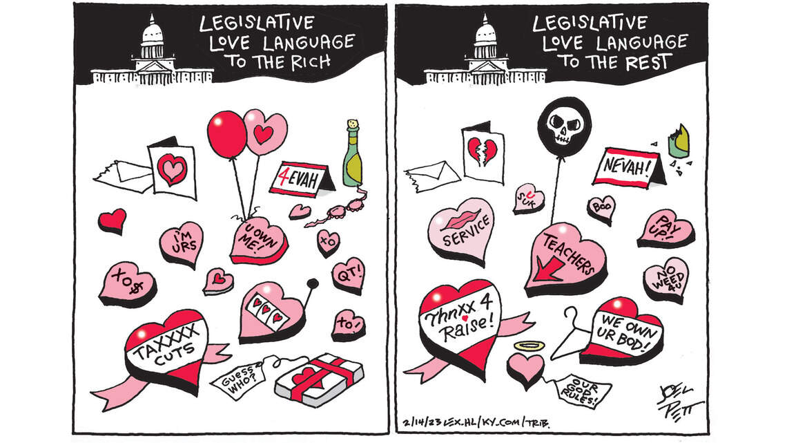 Joel Pett: Happy Valentine’s Day from the KY General Assembly