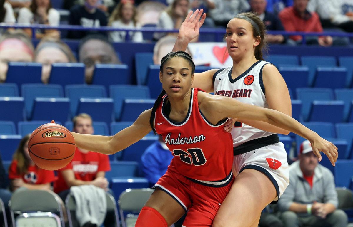 Anderson County’s Amiya Jenkins (20) is one of five high school players committed to Kentucky for next season.