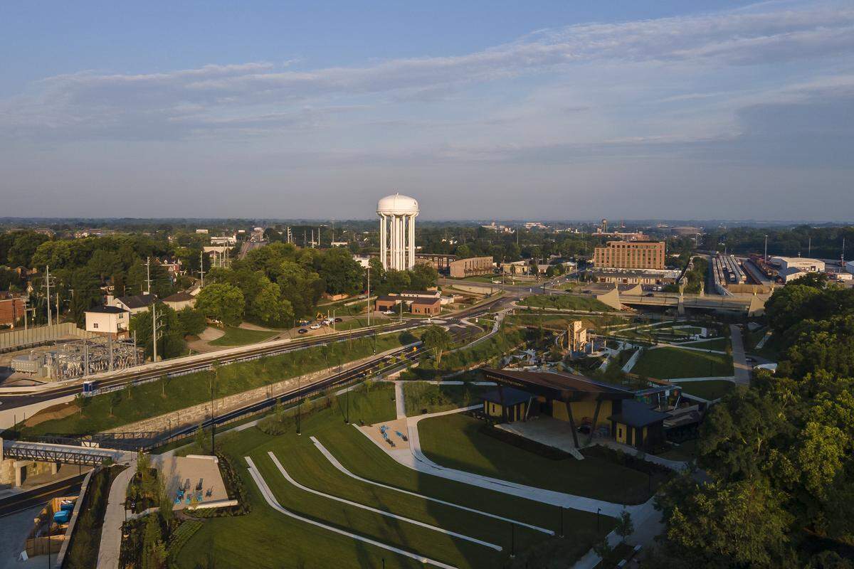 Gatton Park on the Town Branch will hold its grand opening on Aug. 23, 2025. The privately-funded public park will include an ampitheater, children's play area, dog park, walking trails and lots of public art.