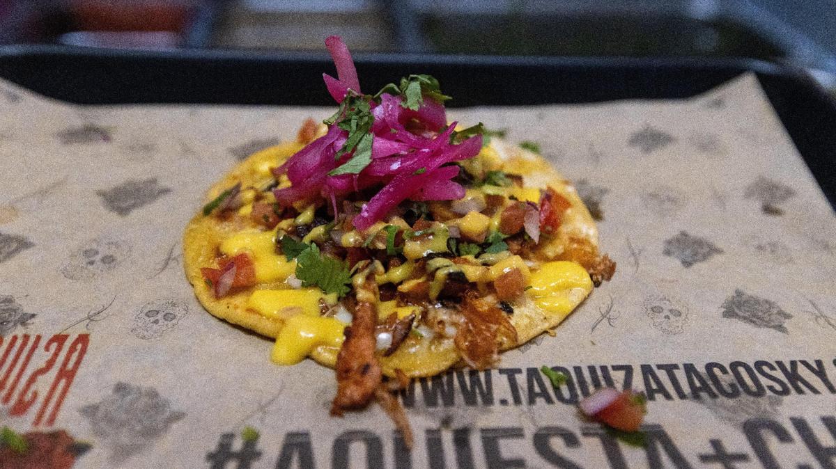 Taquiza taco served at the new La Taquiza.