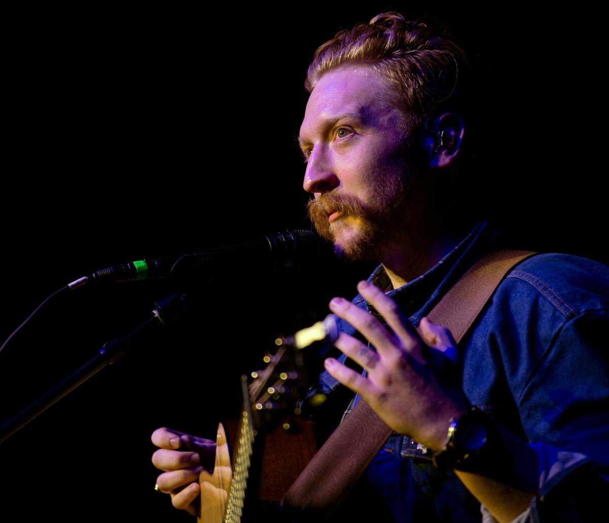 Lawrence County native Tyler Childers talks to a sold-out audience on his second night of a residency at the Ryman Auditorium Friday, Feb. 7, 2020, in Nashville, Tenn. Childers was joined onstage by Marty Stuart and two of his Lawrence County teachers.